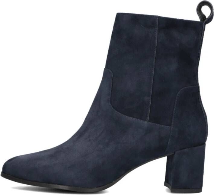Lina Locchi Blauwe Suède Enkellaarsjes 8543