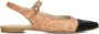 Lina Locchi Gevlochten Combi Ballerina Met Bandje Ballerina's Ballarina Schoenen Instappers Dames Beige - Thumbnail 2