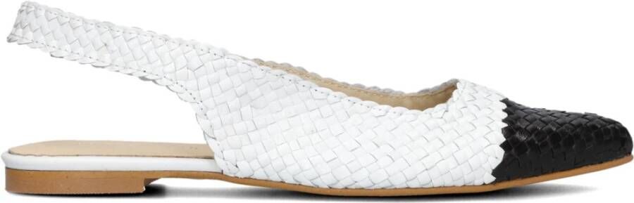 Lina Locchi Gevlochten Combi Ballerina Schoenen Wit White Dames