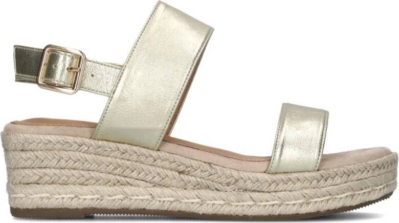 Lina Locchi Gouden Espadrilles met Enkelband Yellow Dames