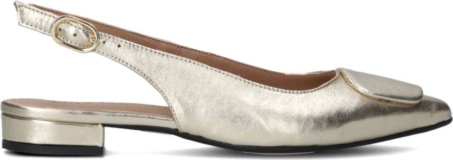 Lina Locchi Gouden Slingback Schoenen met Blokhak