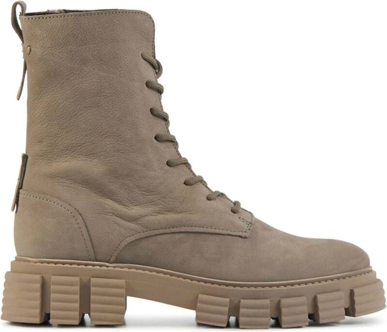 Lina Locchi Enkellaarsjes Dames Laarzen Damesschoenen Nubuck L1196 Taupe