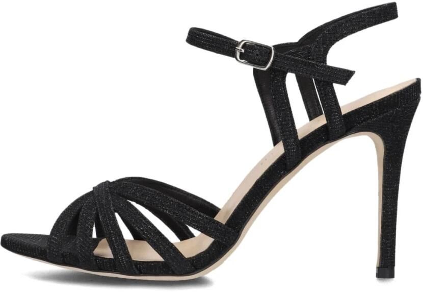 Lina Locchi Sandalen Dames Damesschoenen Leer Glitter Naaldhak hoogte L1122 Zwart - Foto 2