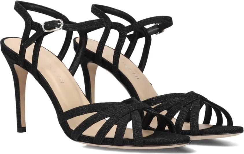 Lina Locchi Sandalen Dames Damesschoenen Leer Glitter Naaldhak hoogte L1122 Zwart - Foto 3