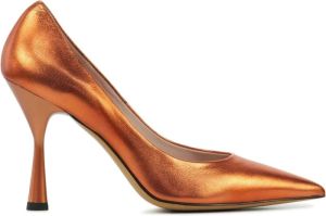 Lina Locchi Pumps Stiletto Dames Damesschoenen Suède Kitten heel hoogte 9 cm L1251 Oranje