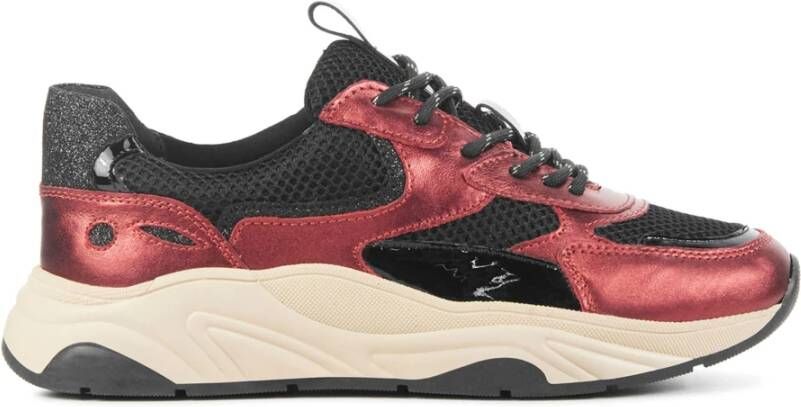 LINA LOCCHI Lage Sneakers Dames L1346 Maat: 37 Materiaal: Leer Kleur: Rood