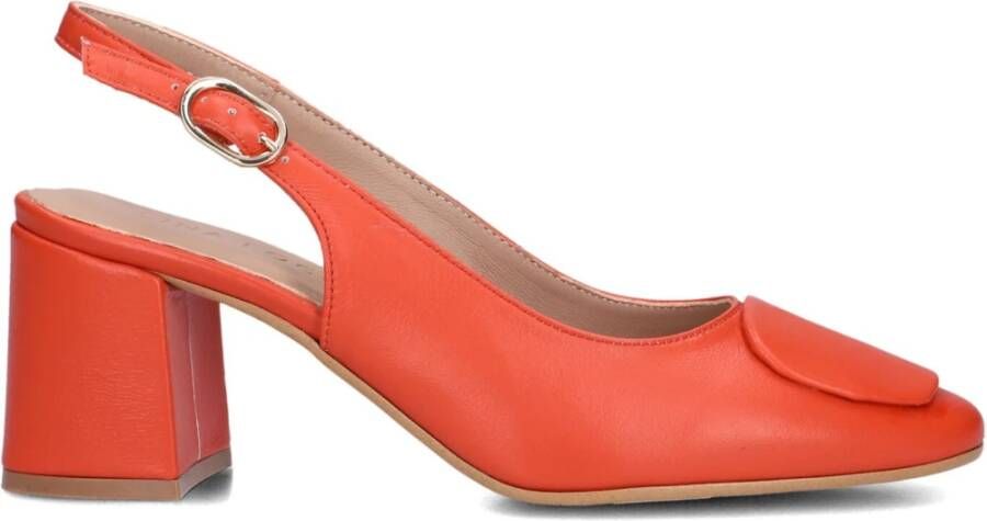 Lina Locchi Rode Suède Pumps met Blokhak
