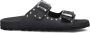 LINA LOCCHI Slippers Dames 2 Gesp Slipper Met Studs Maat: 36 Materiaal: Leer Kleur: Zwart - Thumbnail 3