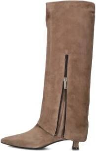 Lina Locchi Taupe Suède Hoge Laarzen Ss3010