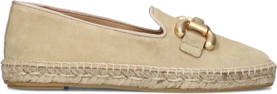 Lina Locchi Taupe Suède Loafers met Bit Detail Beige Dames
