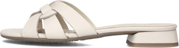 LINA LOCCHI Slippers Dames Led Knoop Slipper Maat: 36 Materiaal: Leer Kleur: Wit