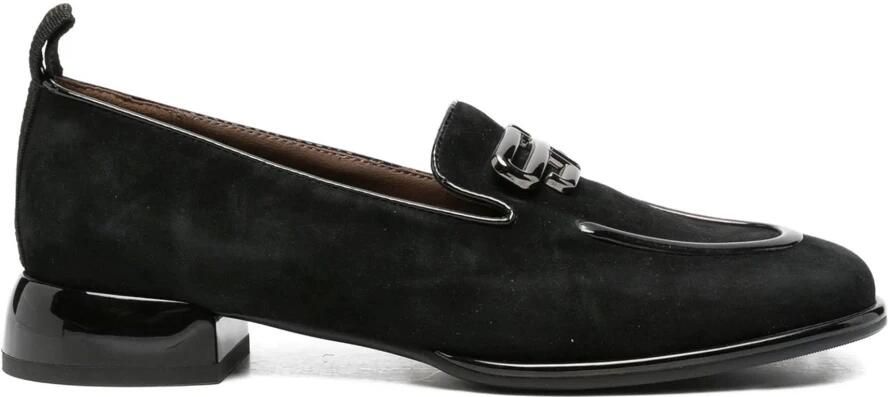 Linda Baumann Loafers met krokodillenprint en blokhak