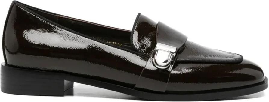 Linda Baumann Loafers van leer met krokodillenprint