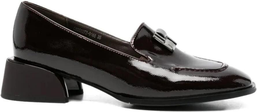 Linda Baumann Loafers van leer met krokodillenprint