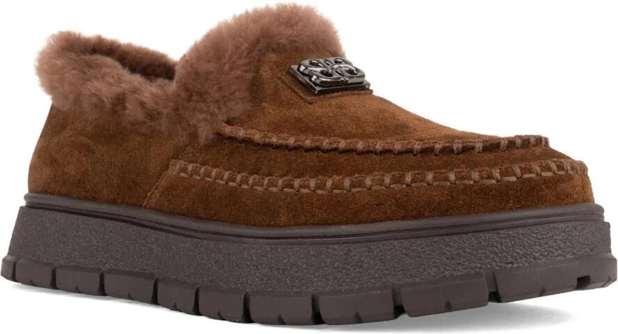 Linda Baumann Loafers van Leer met Krokodillenprint