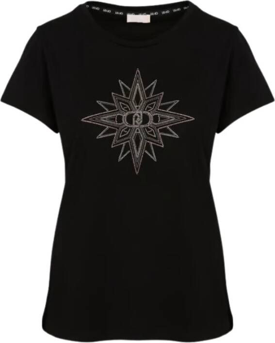 Liu Jo Basic katoenen T-shirt met strasslogo