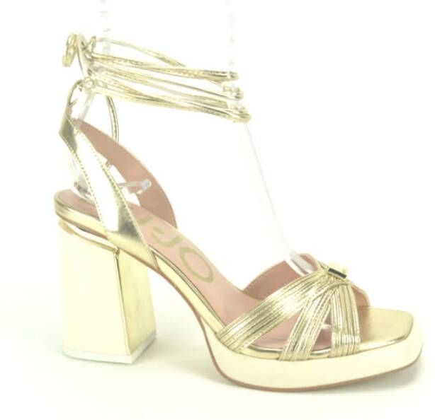 Liu Jo Beige en Gouden Hoge Hak Sandalen Geel Dames