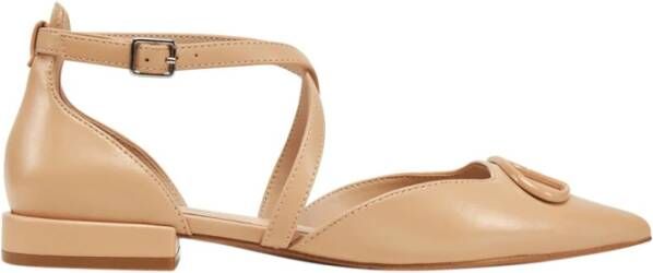 Liu Jo Beige Lage Sandalen met Metalen Details