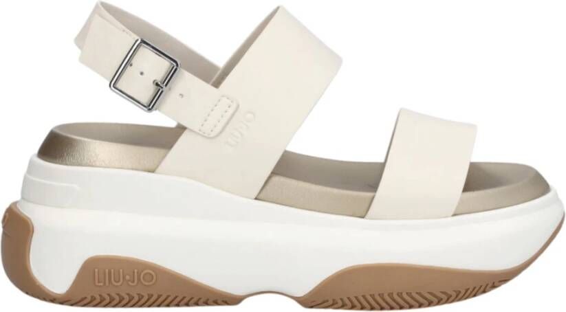 Liu Jo Beige Leren Evolution Sneakers Beige Dames