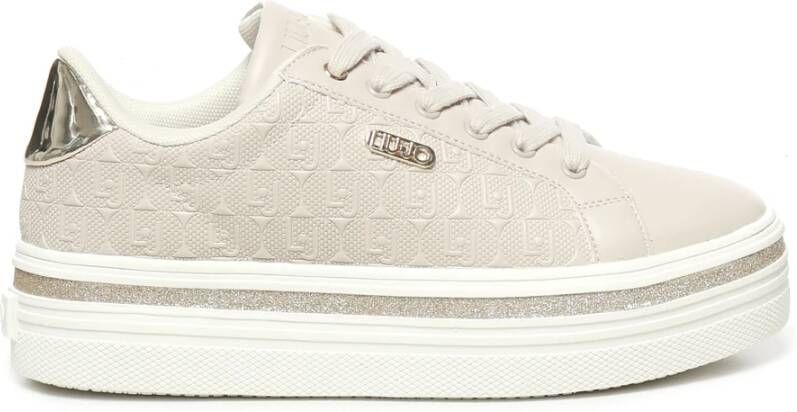 Liu Jo Beige Sneakers met Logo Details
