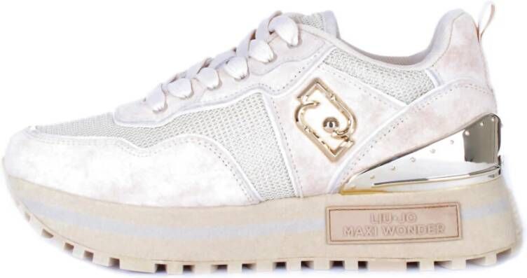 Liu Jo Beige Sport Sneakers met Metallic Details Beige Dames