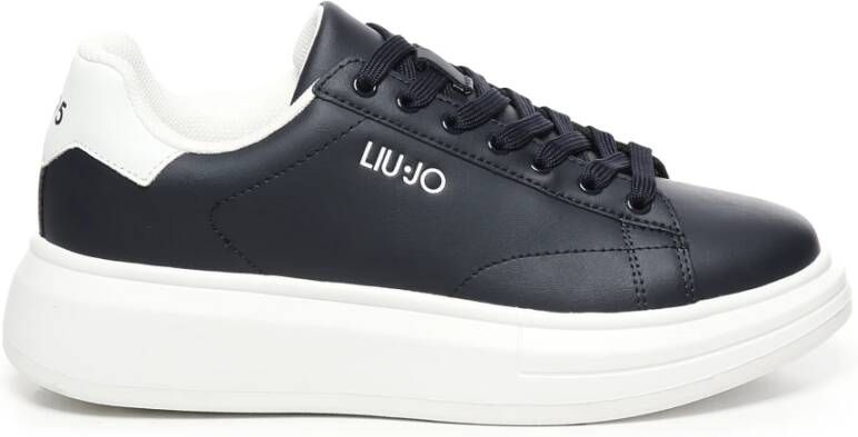 Liu Jo Blauwe Leren Sneakers met Dikke Zool