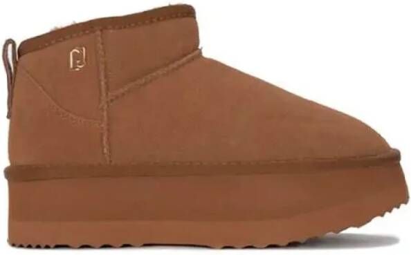 Liu Jo Brandy Enkellaarzen Platform Suède Brown Dames