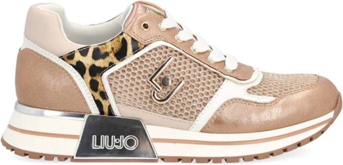 Liu Jo Casual Gouden Synthetische Sneakers met Rubberen Zool Beige Dames
