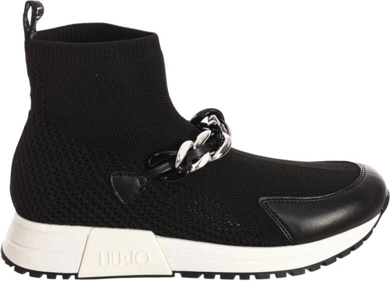 Liu Jo City Sock Sneaker met Kettingdetail Black Dames