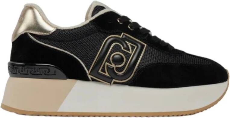 Liu Jo Zwarte Leren Suède Mesh Dames Sneakers