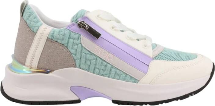Liu Jo Metalen Eyelet Ronde Neus Sneakers met Zijrits White Dames - Foto 13