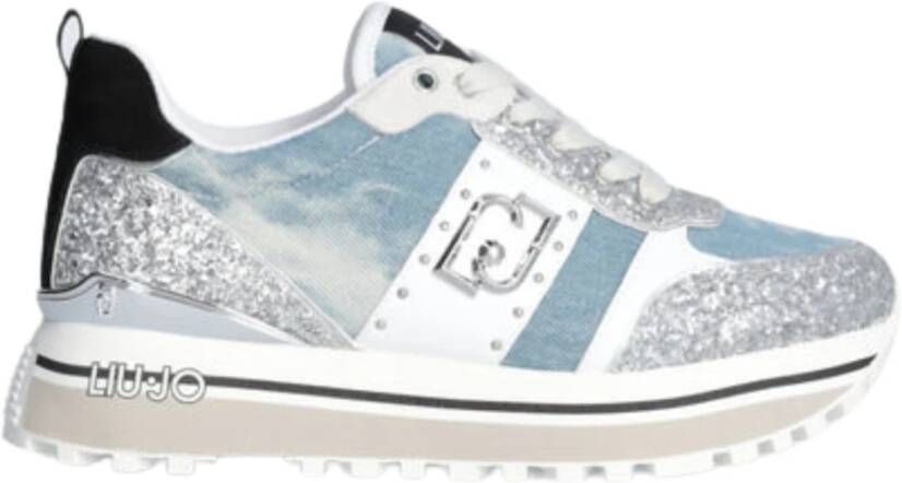 Liu Jo Denim Glitter Platte Schoenen Multicolor Dames