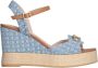 Liu Jo Denim Monogram Wedge Sandalen - Thumbnail 1