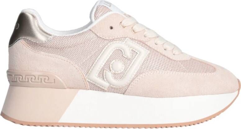 Liu Jo Beige Logo Sneakers met Suède en Mesh Panelen Beige Dames