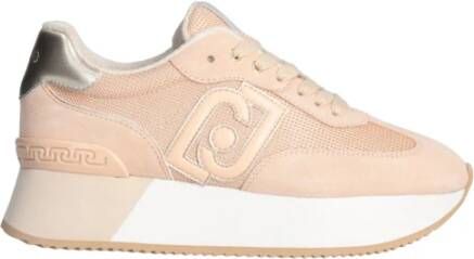 Liu Jo Beige Logo Sneakers met Suède en Mesh Panelen Beige Dames