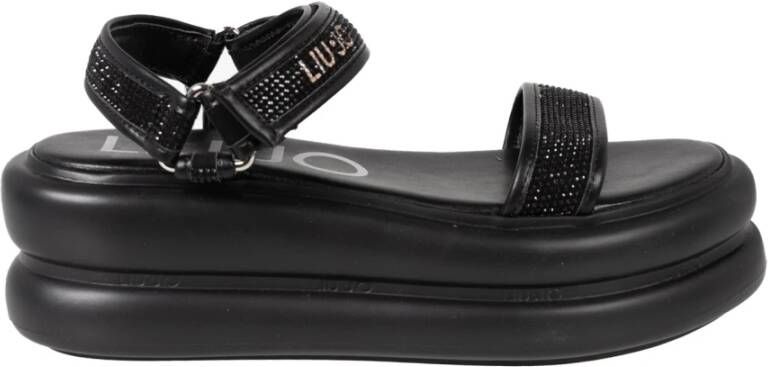 Liu Jo Stijlvolle platte sandalen voor de zomer Black Dames