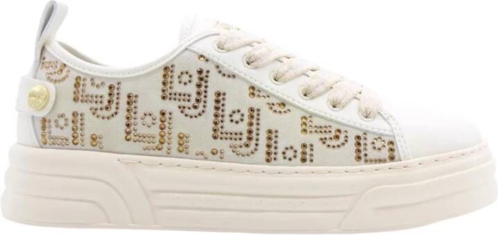 Liu Jo Metalen Eyelet Ronde Neus Sneakers met Zijrits White Dames - Foto 15