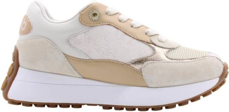 Liu Jo Metalen Eyelet Ronde Neus Sneakers met Zijrits White Dames - Foto 9