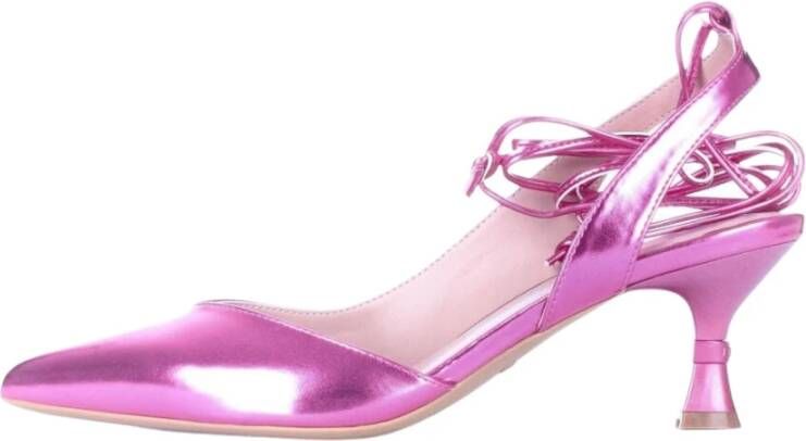 Liu Jo Fuchsia Laminaat Effect Décolleté Sandalen Roze Dames