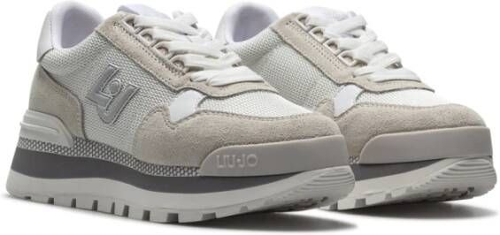 Liu Jo Sandkleurige Suède Sneakers voor Dames White Dames