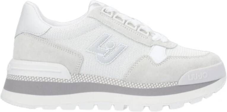 Liu Jo Sandkleurige Suède Sneakers voor Dames White Dames