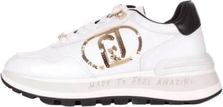 Liu Jo Glitter Leren Sneakers Wit Dames