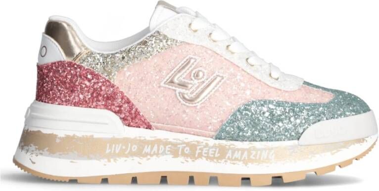 Liu Jo Roze Glitter Platte Sneakers Multicolor Dames