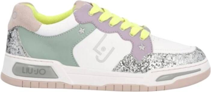 Liu Jo Glam Glitter Sneakers Glanzende Synthetisch Leren Sneakers White