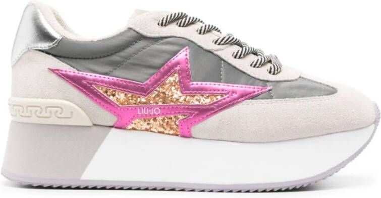 Liu Jo Glitter Suede Sneakers Multicolor Sterdetail Multicolor Dames