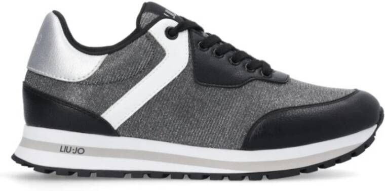 Liu Jo Glitter Sneakers met Metallic Details Black Dames