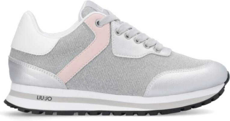 Liu Jo Glitter Sneakers met Metallic Details Gray Dames