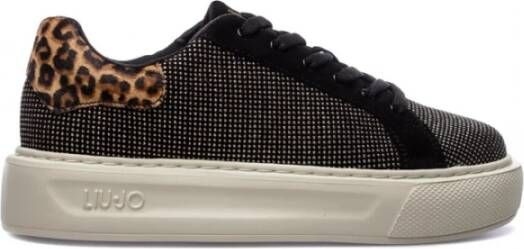 Liu Jo Hoogwaardige leren sneakers Zwart Dames