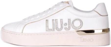 Liu Jo Iconische Leren Sneakers met Gouden Details Wit Dames