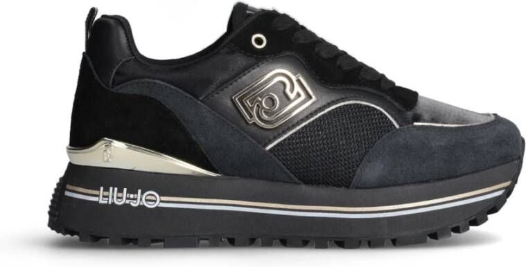 LIU JO Lage Sneakers Dames Maxi Wonder 73 Maat: 38 Materiaal: Suède Kleur: Zwart